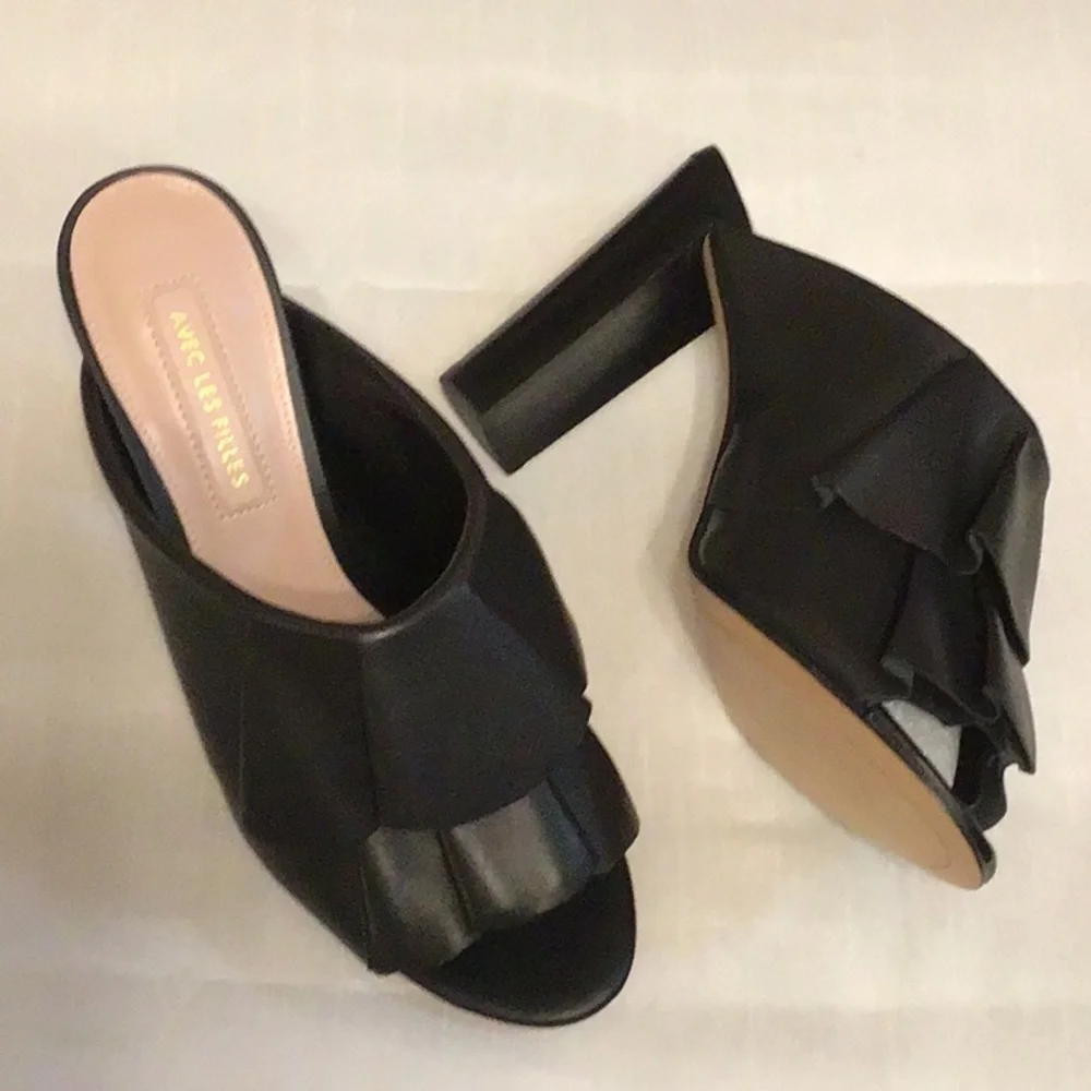 AVEC LES FILLES MALLORY LEATHER HEELS-VELVET - Picture 5 of 8